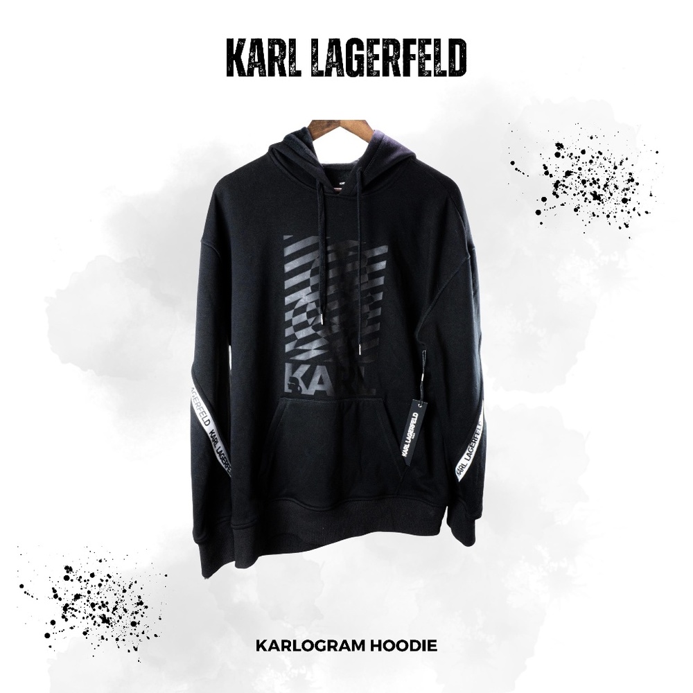 KARL LAGERFELD - Karlogram Hoodie for MEN , Black , Size M